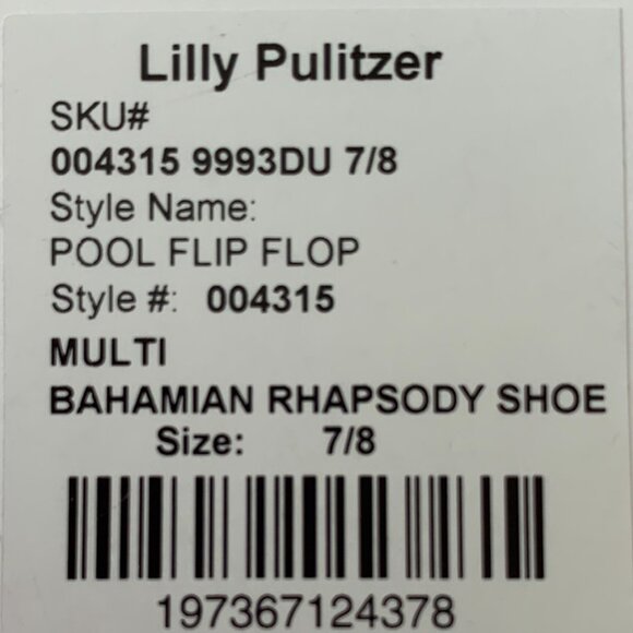 LILLY PULITZER Bahamian Rhapsody Flip Flop Sz 7/8 - Picture 5 of 5